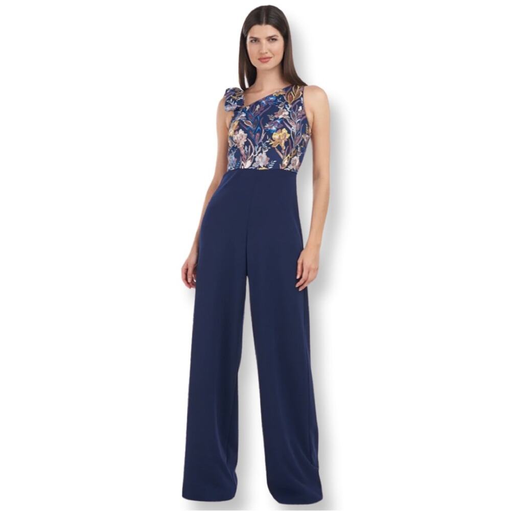 JS Collections Nova Bow Palazzo Jumpsuit Sz 10